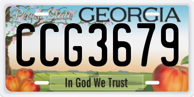 GA license plate CCG3679