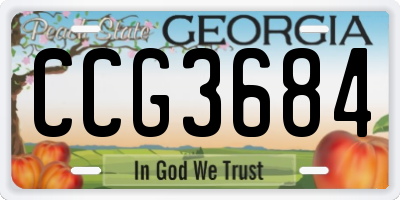 GA license plate CCG3684