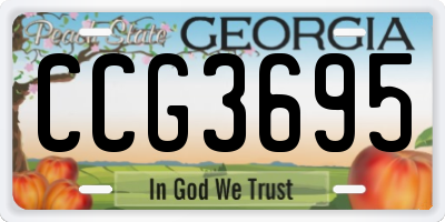GA license plate CCG3695