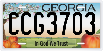GA license plate CCG3703