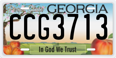GA license plate CCG3713