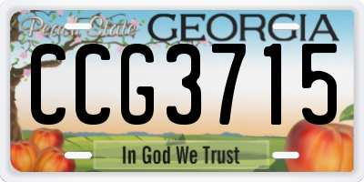 GA license plate CCG3715