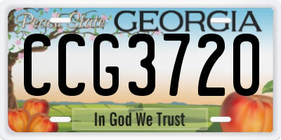 GA license plate CCG3720
