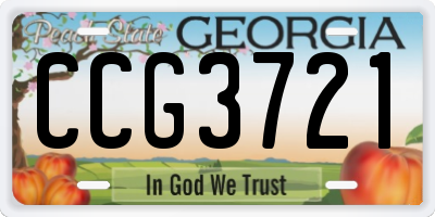 GA license plate CCG3721