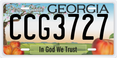 GA license plate CCG3727