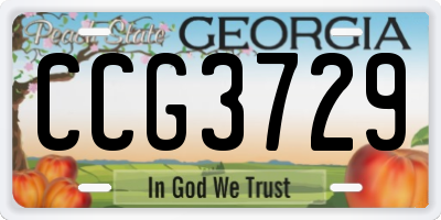 GA license plate CCG3729