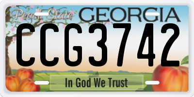 GA license plate CCG3742