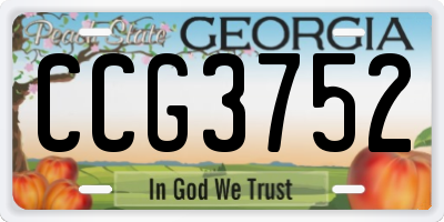 GA license plate CCG3752