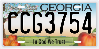 GA license plate CCG3754