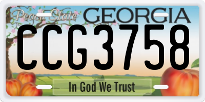 GA license plate CCG3758