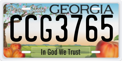 GA license plate CCG3765