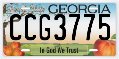 GA license plate CCG3775