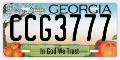 GA license plate CCG3777