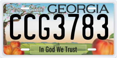 GA license plate CCG3783