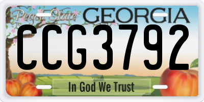 GA license plate CCG3792