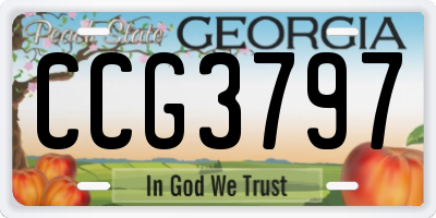 GA license plate CCG3797
