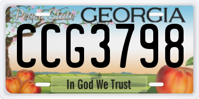 GA license plate CCG3798
