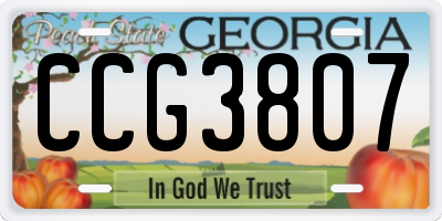 GA license plate CCG3807