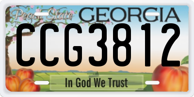 GA license plate CCG3812
