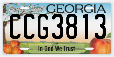 GA license plate CCG3813