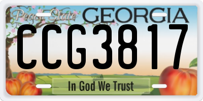 GA license plate CCG3817