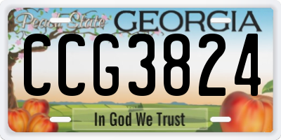 GA license plate CCG3824