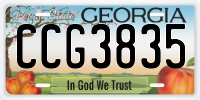GA license plate CCG3835