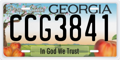 GA license plate CCG3841