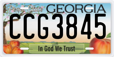 GA license plate CCG3845