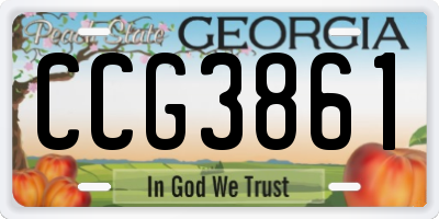 GA license plate CCG3861