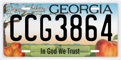 GA license plate CCG3864
