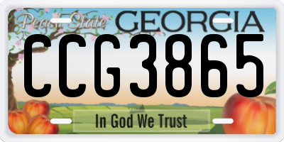 GA license plate CCG3865