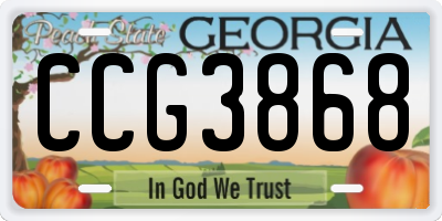 GA license plate CCG3868