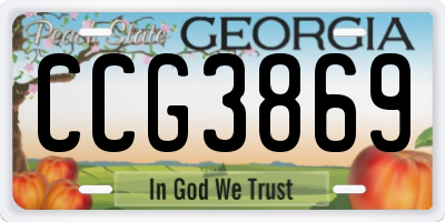 GA license plate CCG3869