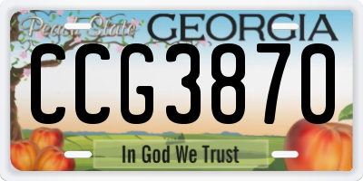 GA license plate CCG3870