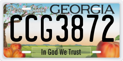 GA license plate CCG3872