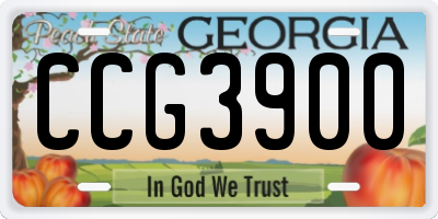 GA license plate CCG3900
