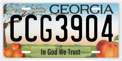 GA license plate CCG3904