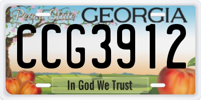 GA license plate CCG3912