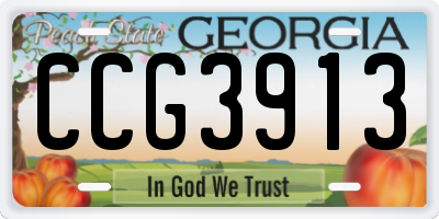 GA license plate CCG3913