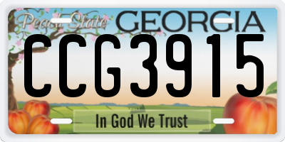 GA license plate CCG3915