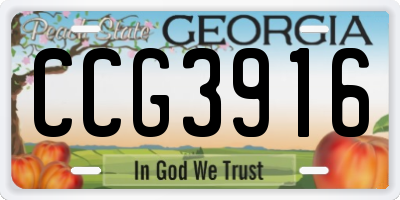 GA license plate CCG3916