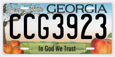 GA license plate CCG3923