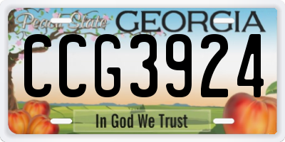 GA license plate CCG3924