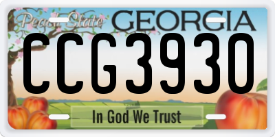 GA license plate CCG3930