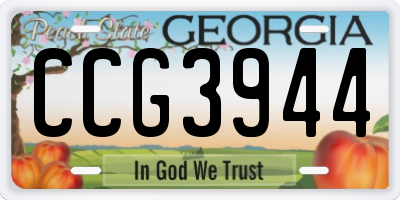 GA license plate CCG3944