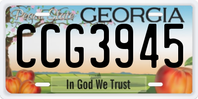 GA license plate CCG3945