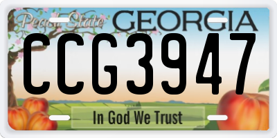 GA license plate CCG3947