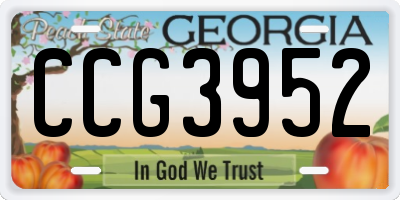 GA license plate CCG3952