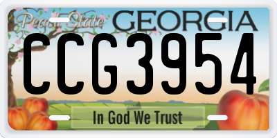 GA license plate CCG3954